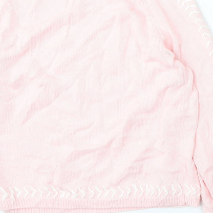 Metric Womens Pink Round Neck  Cotton Pullover Jumper Size S