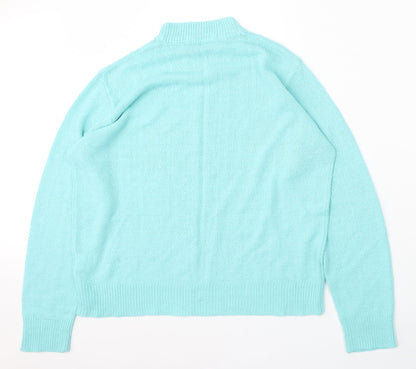 Classics Womens Blue Round Neck  Acrylic Pullover Jumper Size 16