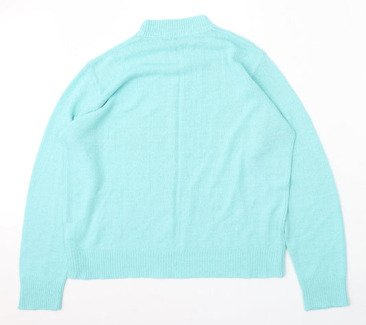 Classics Womens Blue Round Neck  Acrylic Pullover Jumper Size 16