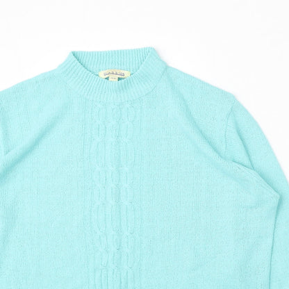 Classics Womens Blue Round Neck  Acrylic Pullover Jumper Size 16