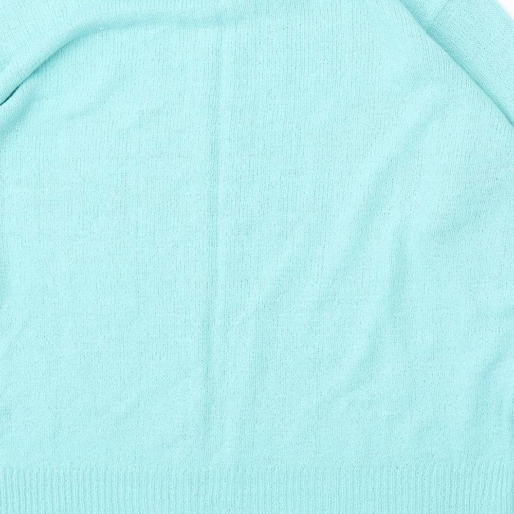 Classics Womens Blue Round Neck  Acrylic Pullover Jumper Size 16