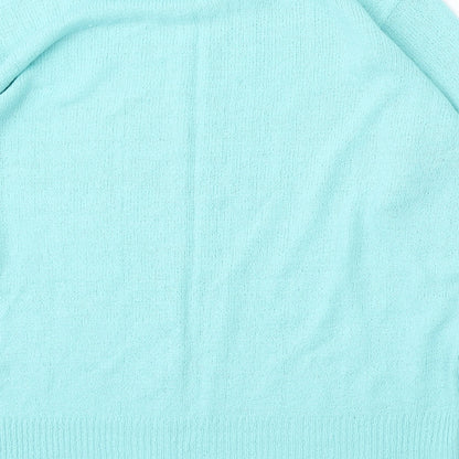 Classics Womens Blue Round Neck  Acrylic Pullover Jumper Size 16