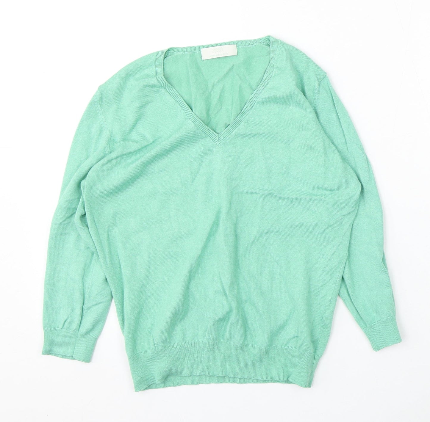 Womens UK Size 14 Marks and Spencer Green Pullover Jumper