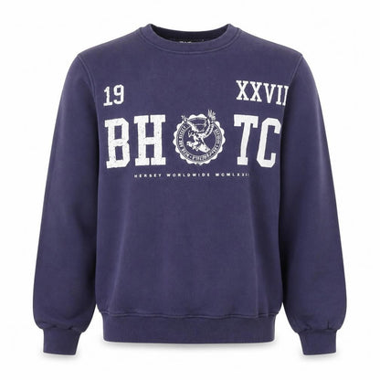 BCK & HRSY Mens Blue  Cotton Pullover Sweatshirt Size S