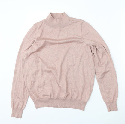 F&F Womens Pink Mock Neck  Viscose Pullover Jumper Size 12