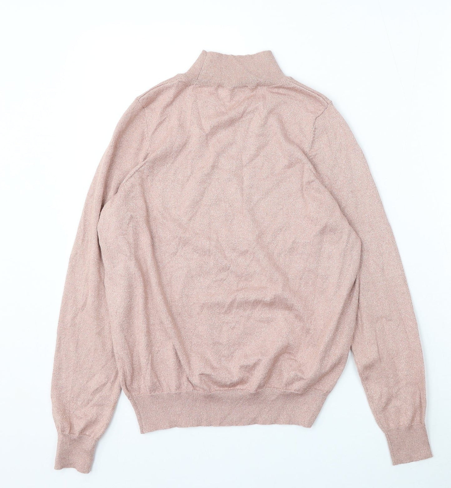 F&F Womens Pink Mock Neck  Viscose Pullover Jumper Size 12