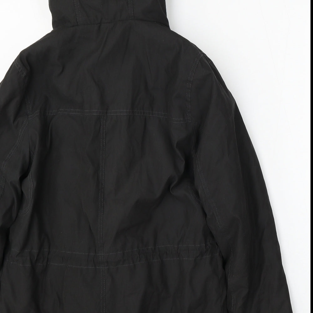 Womens UK Size M FOREVER 21 Black Parka Coat