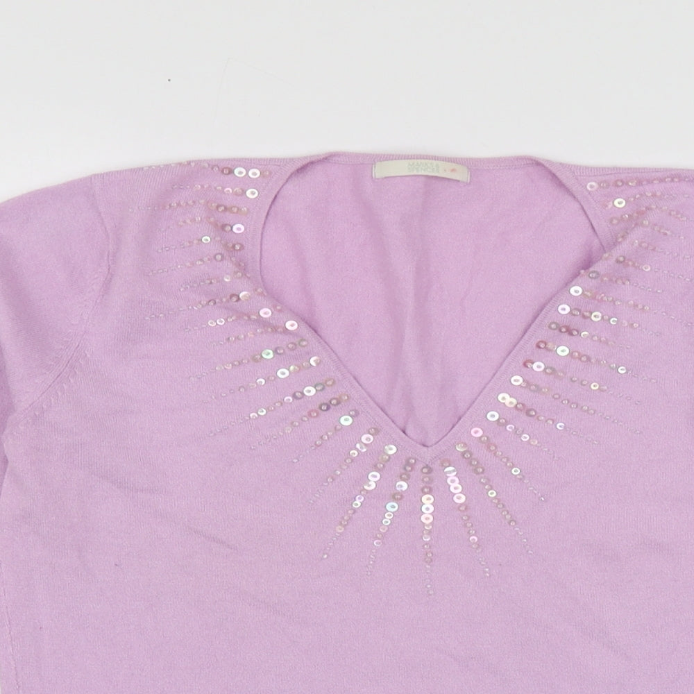 Womens UK Size 12 M&S Purple Pullover Jumper