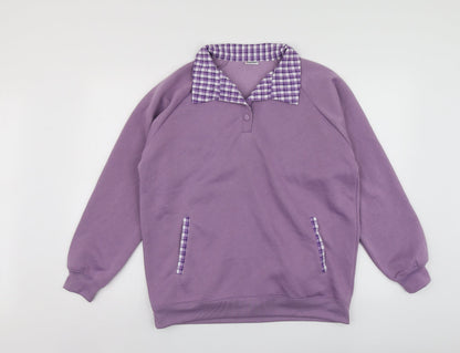 Damrat Womens Purple  Polyester Pullover Hoodie Size 14