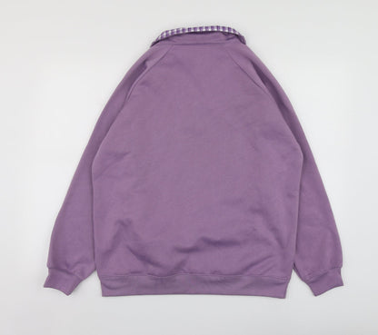 Damrat Womens Purple  Polyester Pullover Hoodie Size 14