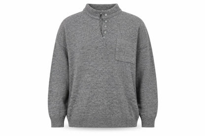 HARVEST MOON Womens Grey V-Neck  Acrylic Pullover Jumper Size 14