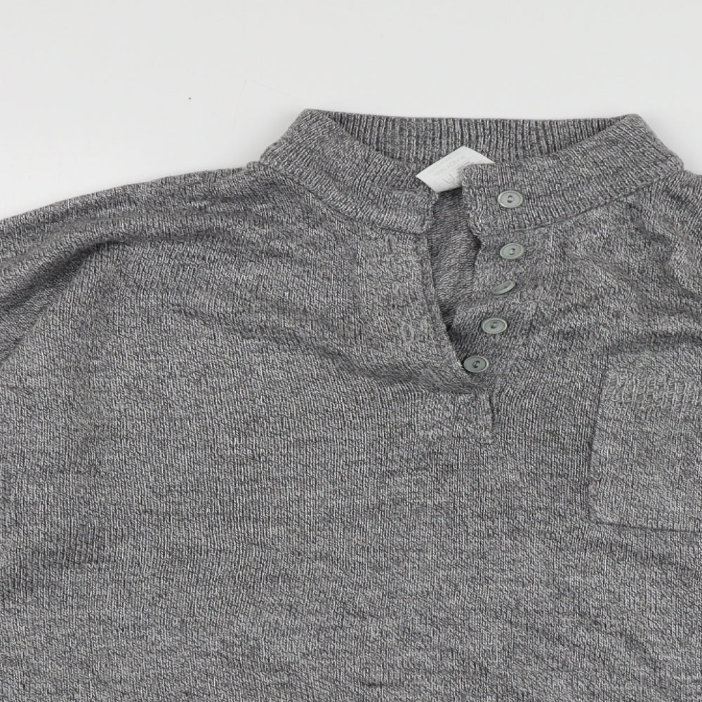 HARVEST MOON Womens Grey V-Neck  Acrylic Pullover Jumper Size 14