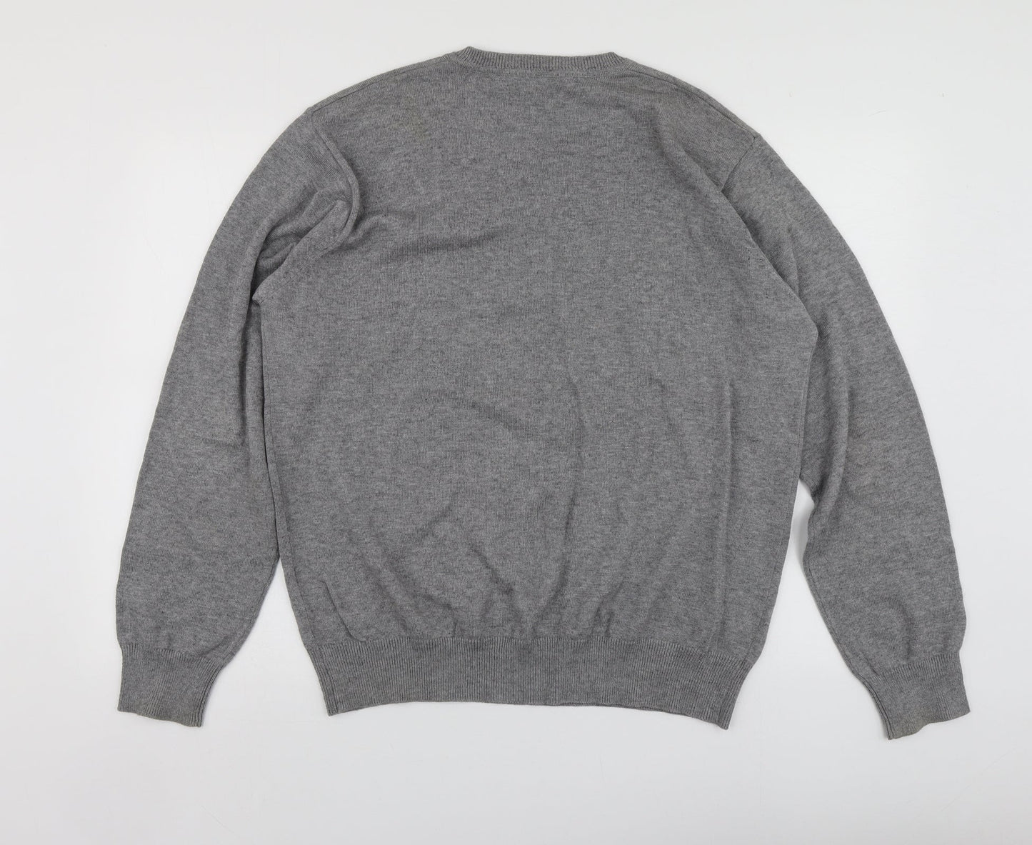 REDGREEN Mens Grey V-Neck  Acrylic Pullover Jumper Size XL