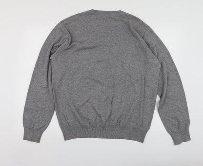 REDGREEN Mens Grey V-Neck  Acrylic Pullover Jumper Size XL