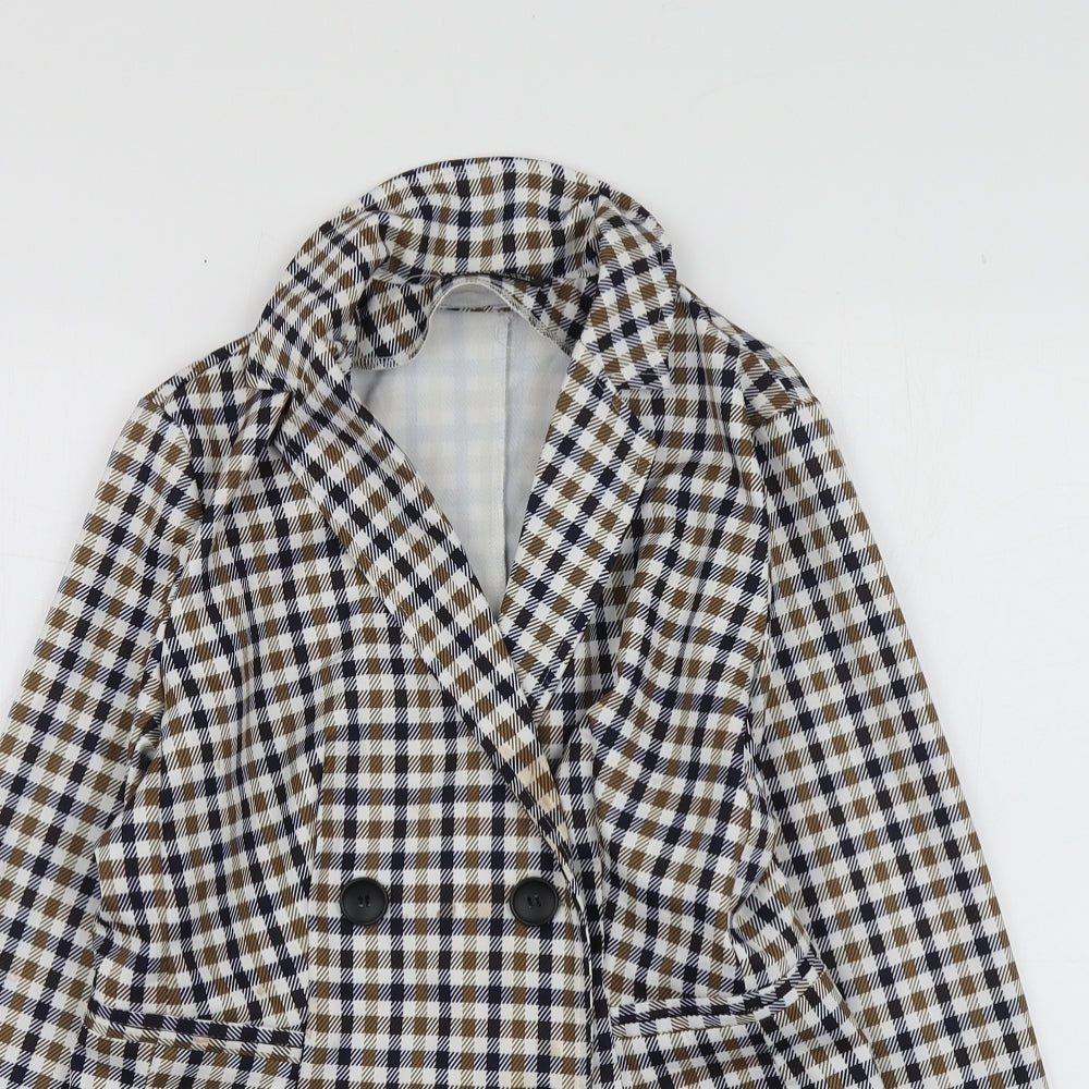 SheIn Womens Multicoloured Herringbone Polyester Jacket Suit Jacket Size S