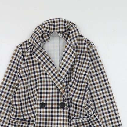 SheIn Womens Multicoloured Herringbone Polyester Jacket Suit Jacket Size S