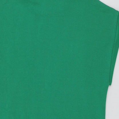 Select Womens Green Geometric Polyester T-Shirt Dress  Size M  Round Neck