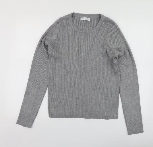 Primark Womens Grey Round Neck  Viscose Pullover Jumper Size XL