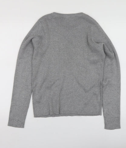 Primark Womens Grey Round Neck  Viscose Pullover Jumper Size XL