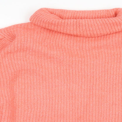 George Womens Pink Roll Neck  Acrylic Pullover Jumper Size M