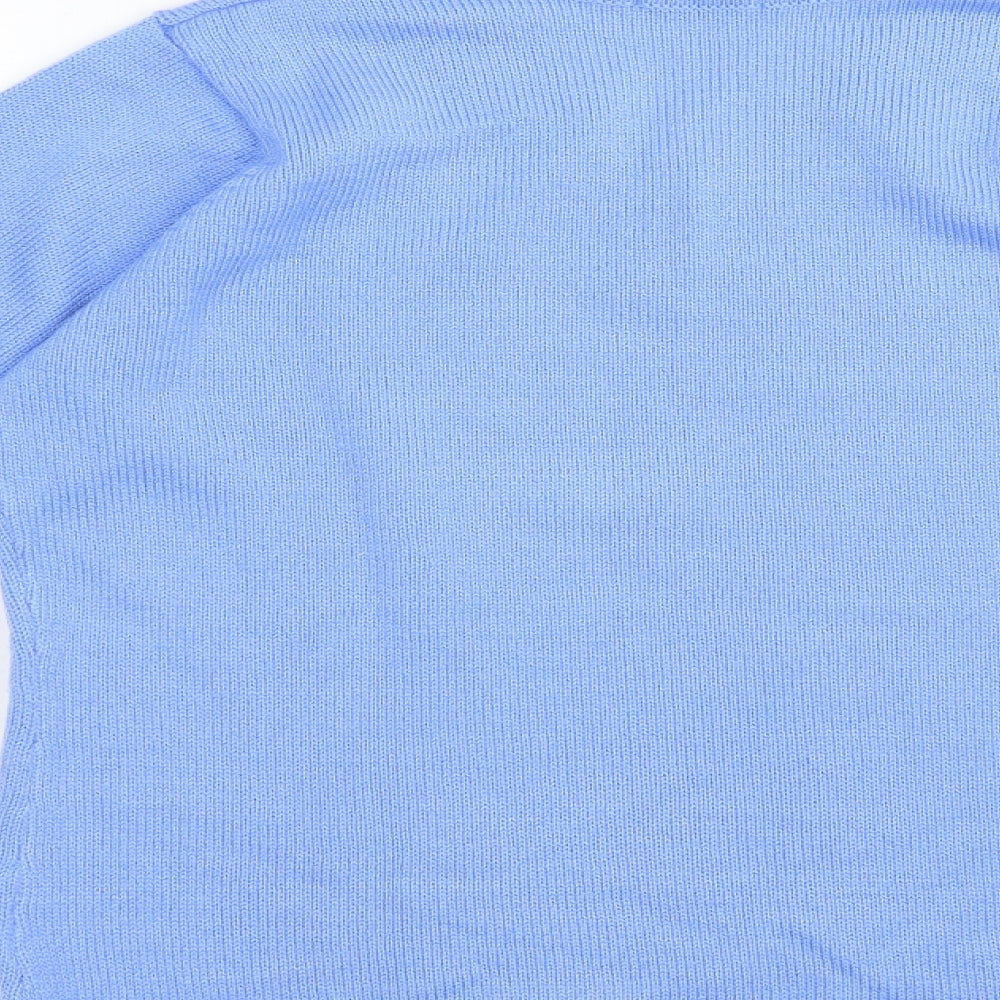 Damart Womens Blue V-Neck  Acrylic Pullover Jumper Size 10