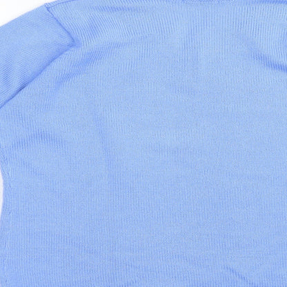 Damart Womens Blue V-Neck  Acrylic Pullover Jumper Size 10
