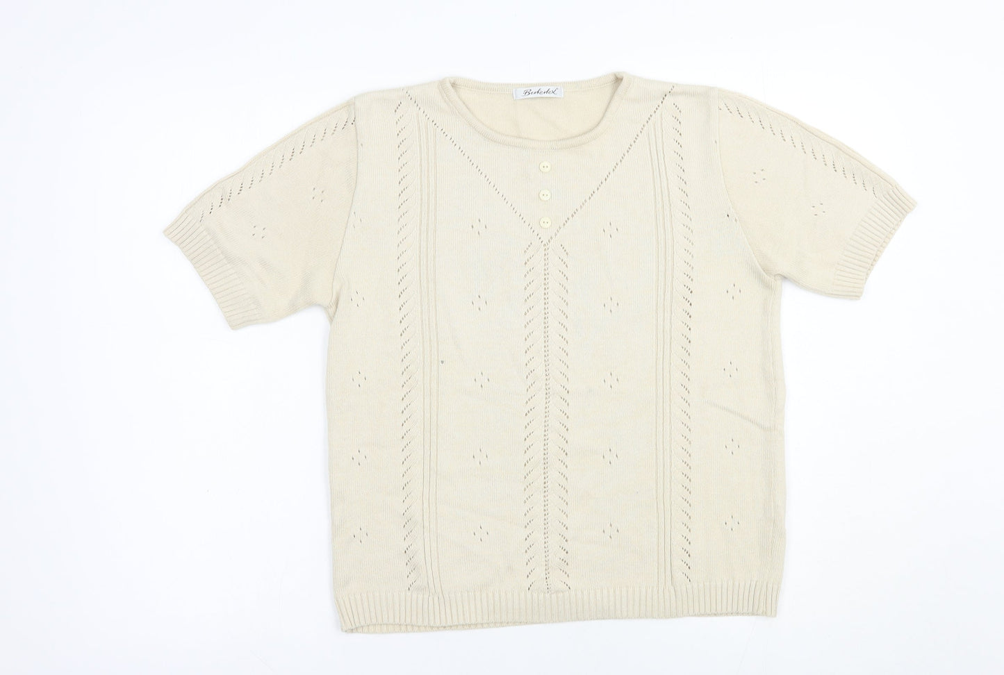 Womens UK Size 10 Berkertex Beige Pullover Jumper