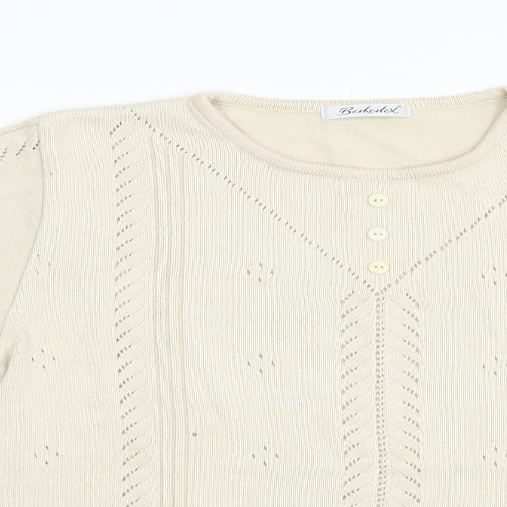 Womens UK Size 10 Berkertex Beige Pullover Jumper