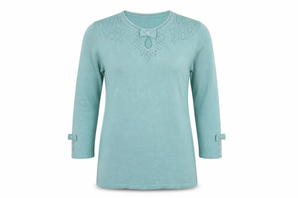 Womens UK Size 10 Afibel Green Pullover Jumper