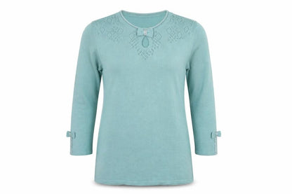 Womens UK Size 10 Afibel Green Pullover Jumper