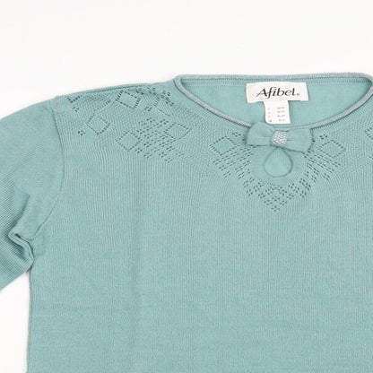 Womens UK Size 10 Afibel Green Pullover Jumper