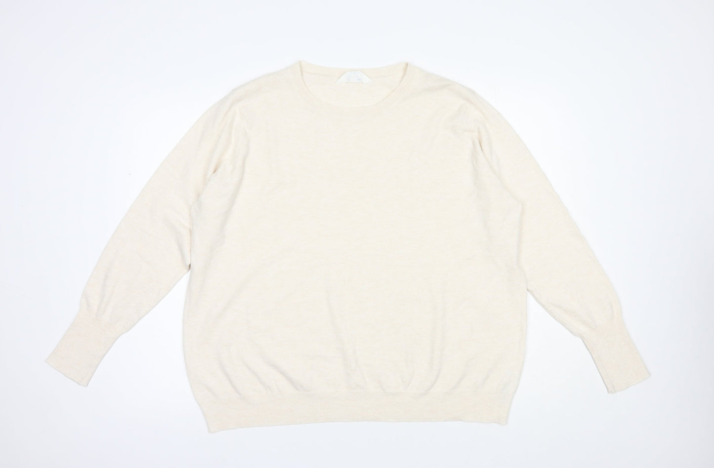 Primark Womens Beige Crew Neck  Polyester Pullover Jumper Size 22