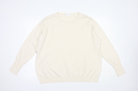Primark Womens Beige Crew Neck  Polyester Pullover Jumper Size 22