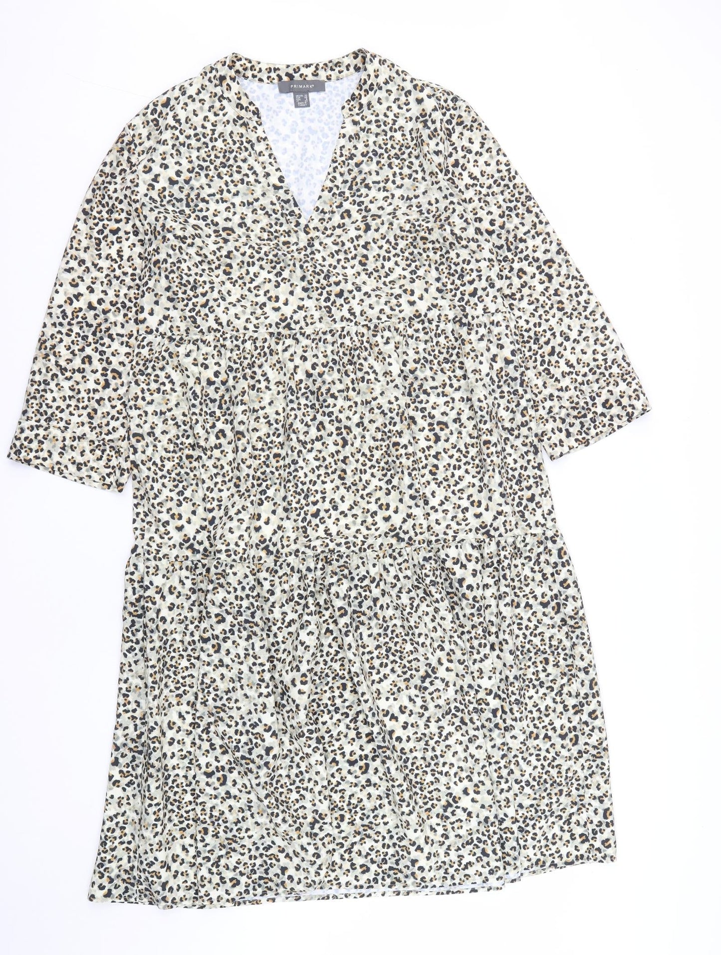 Primark Womens  Animal Print Polyester Fit & Flare  Size 10  V-Neck