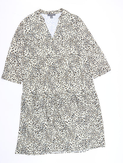 Primark Womens  Animal Print Polyester Fit & Flare  Size 10  V-Neck