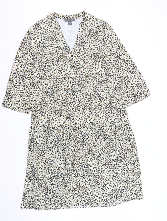 Primark Womens  Animal Print Polyester Fit & Flare  Size 10  V-Neck