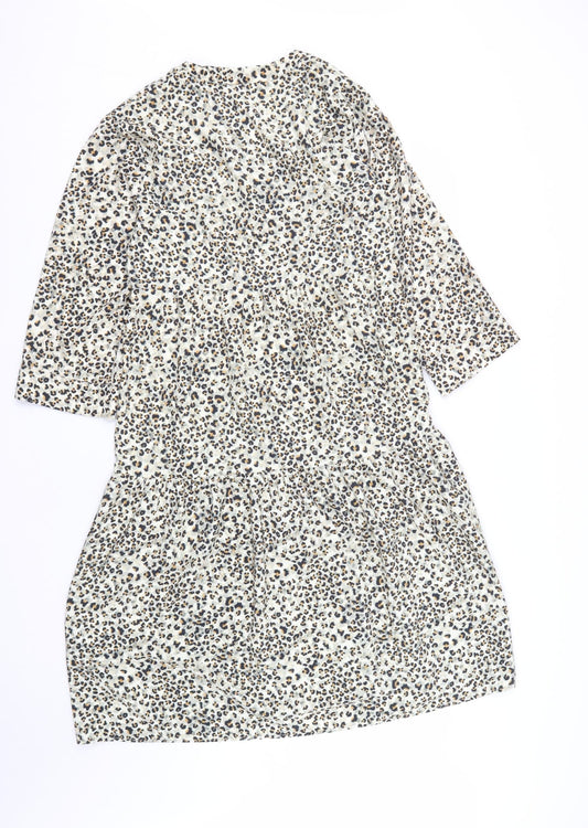 Primark Womens  Animal Print Polyester Fit & Flare  Size 10  V-Neck