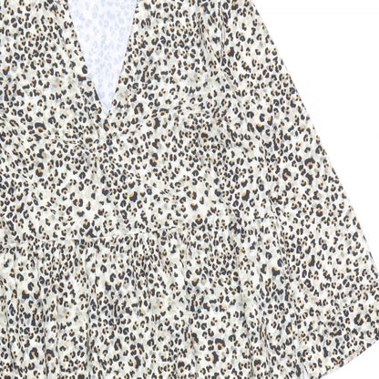 Primark Womens  Animal Print Polyester Fit & Flare  Size 10  V-Neck