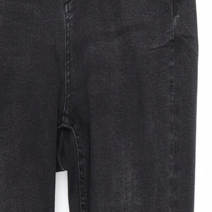 Denim & Co. Womens Black  Cotton Straight Jeans Size 8 L26 in Regular Zip