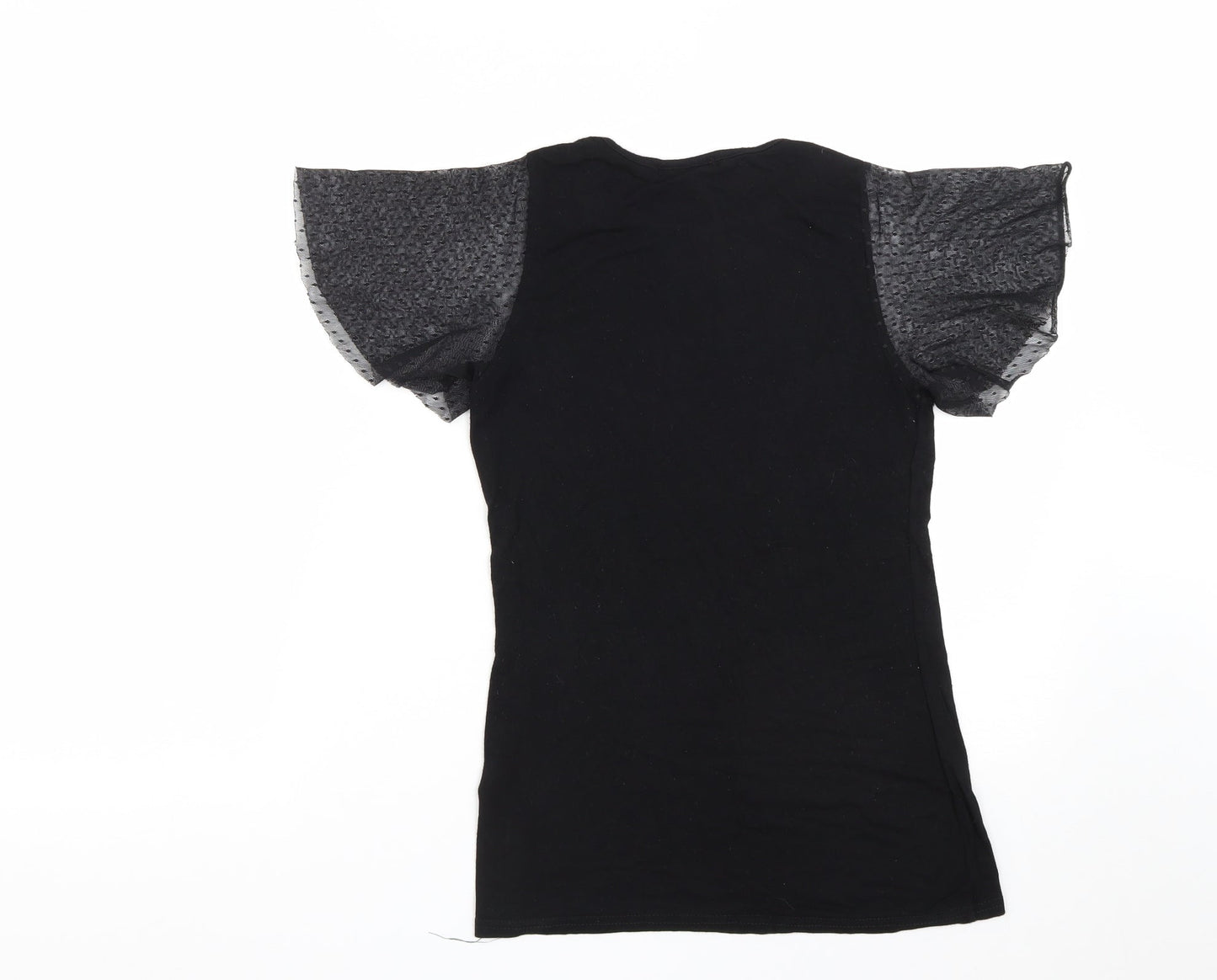 New Look Womens Black  Viscose Basic Blouse Size 8 Roll Neck