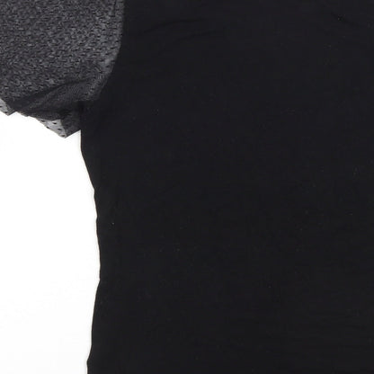 New Look Womens Black  Viscose Basic Blouse Size 8 Roll Neck