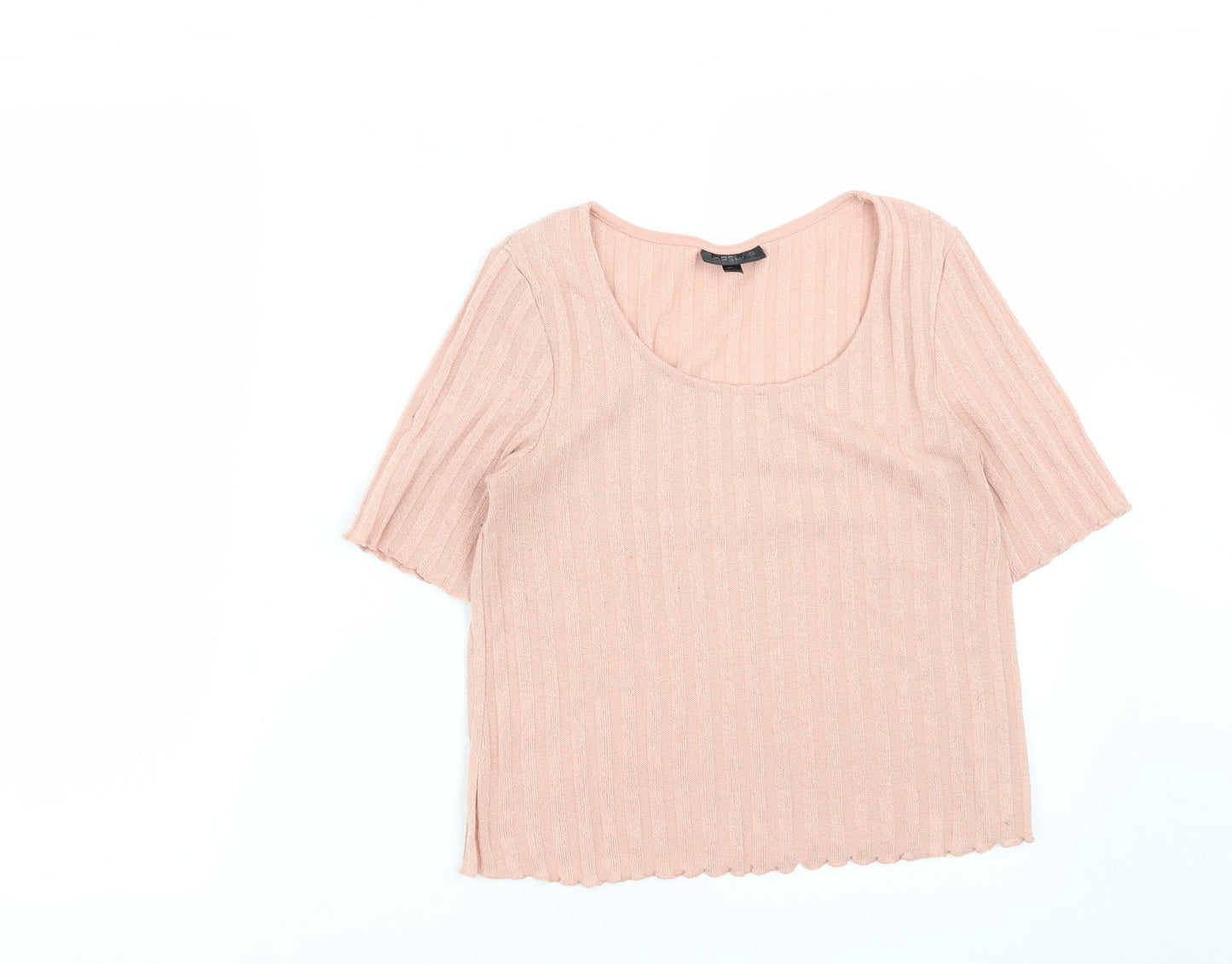 Womens UK Size 8 Topshop Pink Cropped T-Shirt