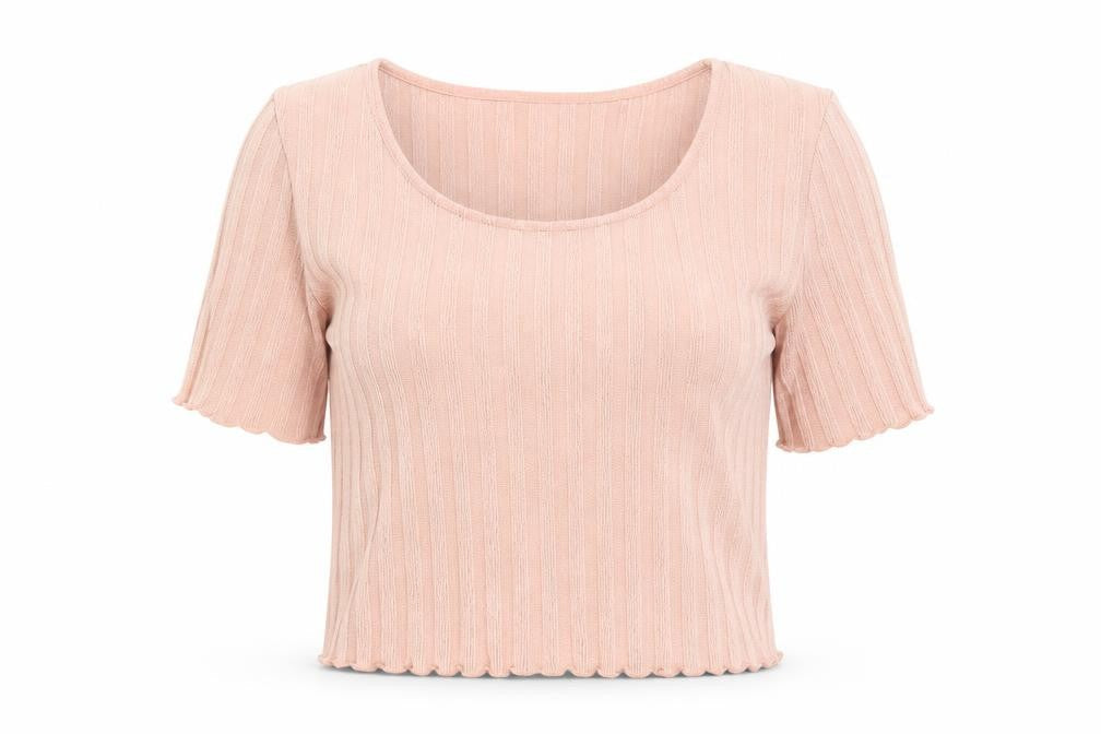 Womens UK Size 8 Topshop Pink Cropped T-Shirt
