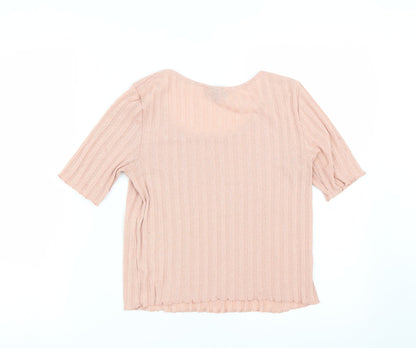 Womens UK Size 8 Topshop Pink Cropped T-Shirt