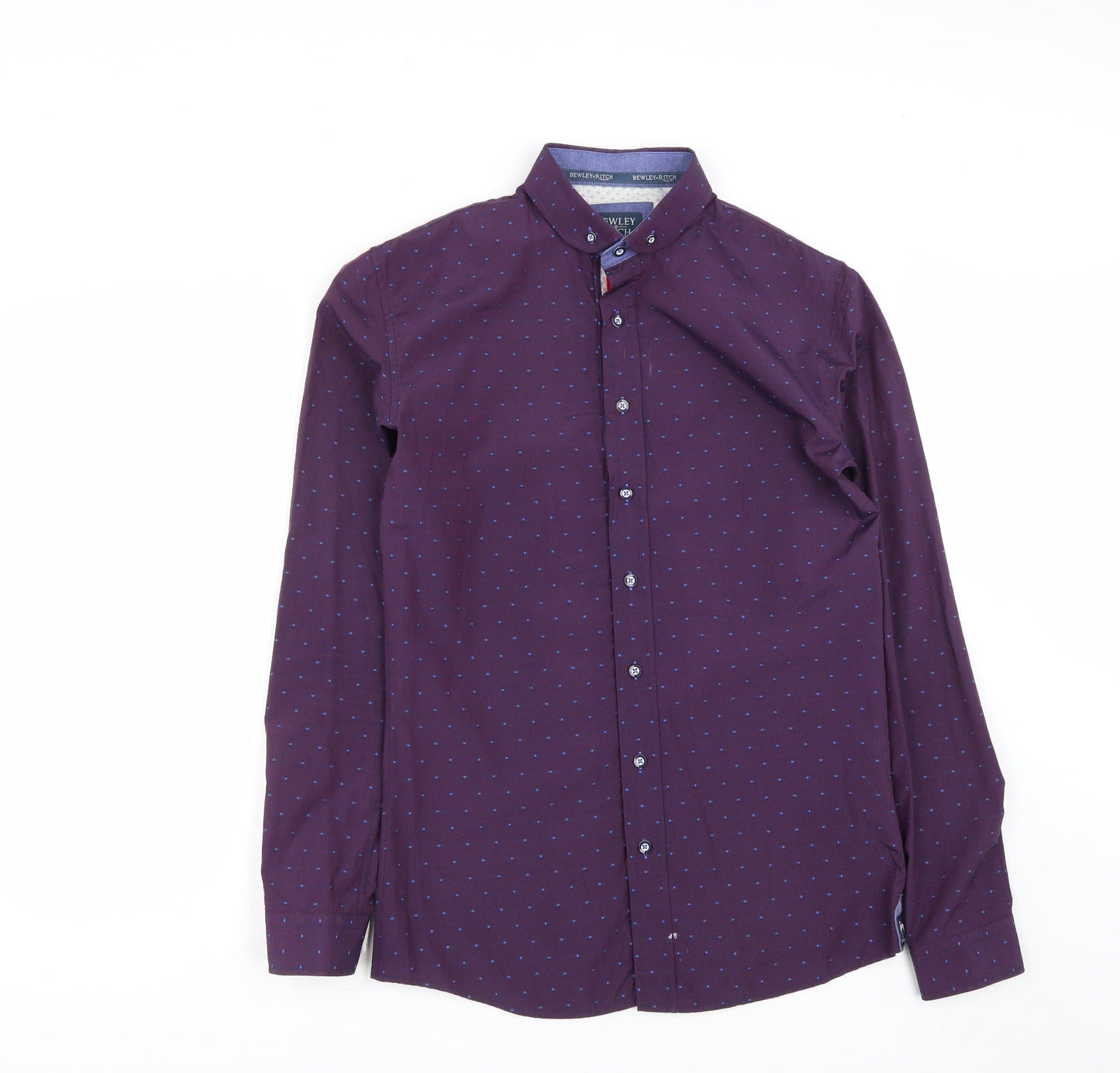Mens UK Size S Bewley&Ritch Purple  Button-Up Long Sleeve Casual Shirt