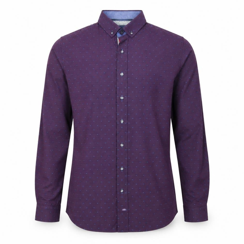 Mens UK Size S Bewley&Ritch Purple  Button-Up Long Sleeve Casual Shirt