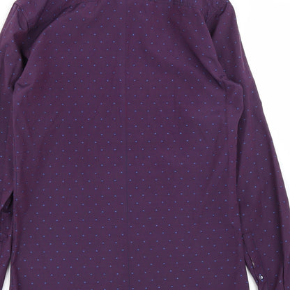 Mens UK Size S Bewley&Ritch Purple  Button-Up Long Sleeve Casual Shirt