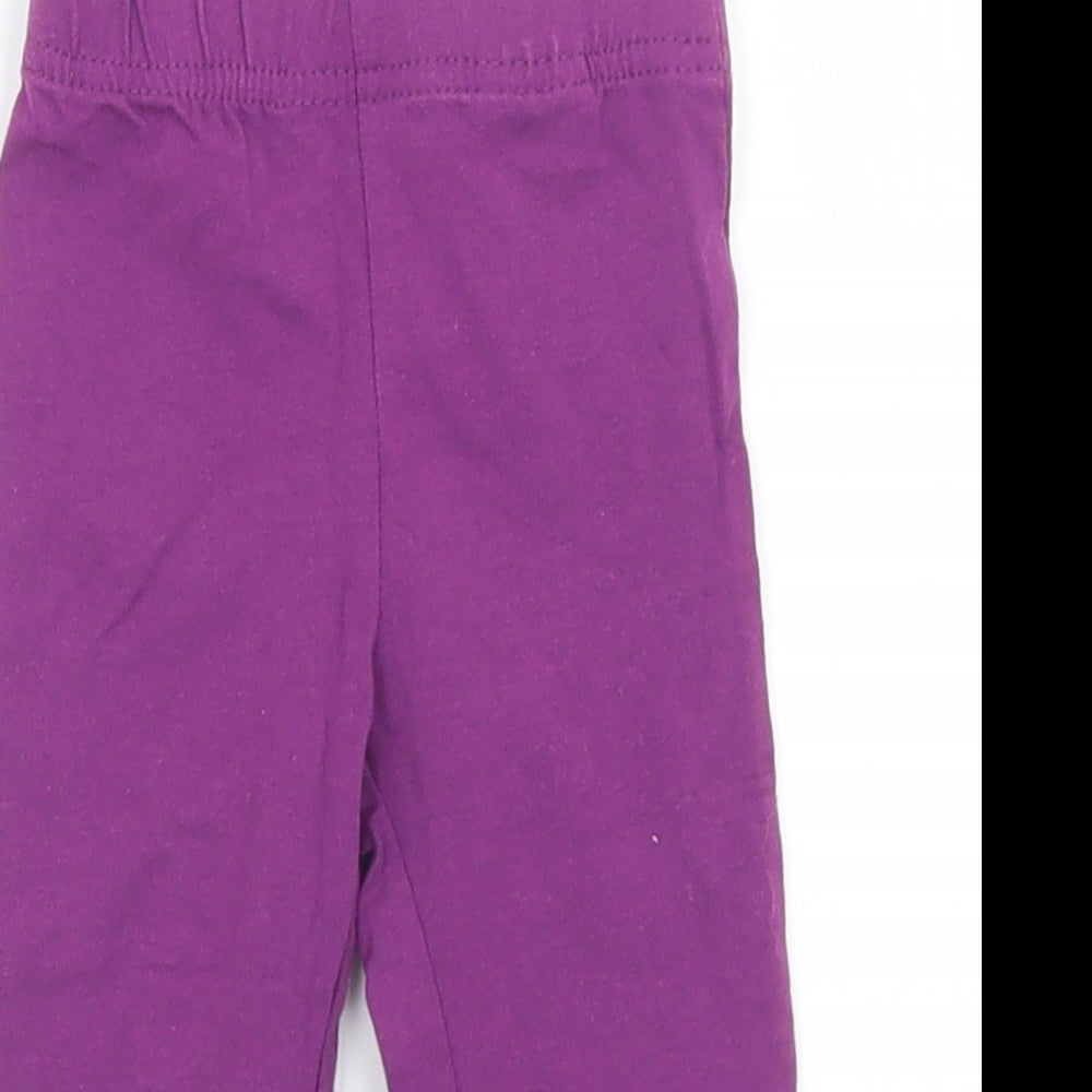 akr kids Girls Purple  Cotton Capri Leggings Size 6-9 Months   - 6 months