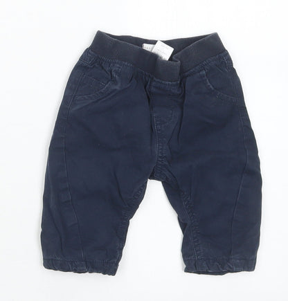 NEXT Boys Blue  Cotton Cargo Trousers Size 3-6 Months