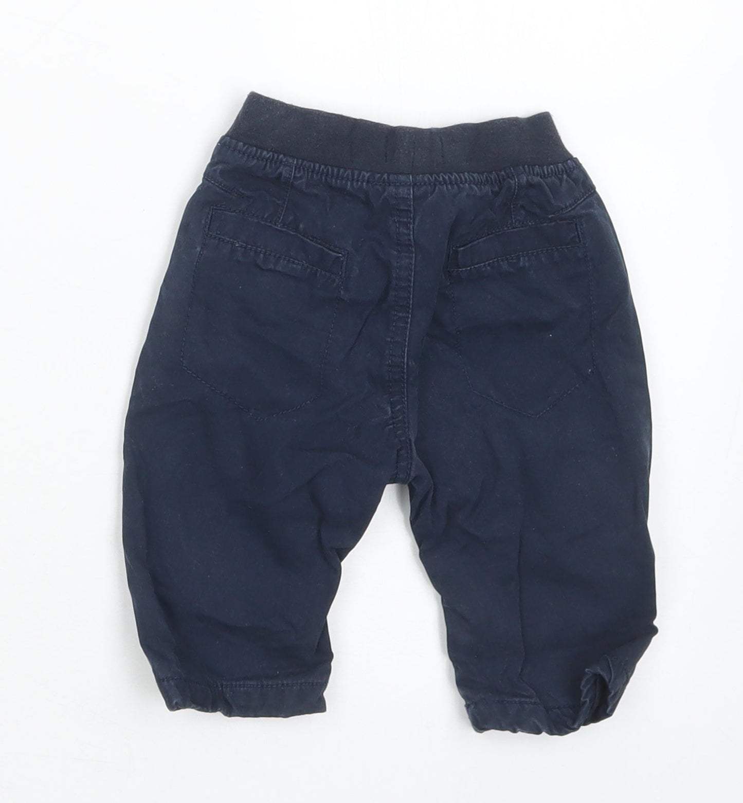 NEXT Boys Blue  Cotton Cargo Trousers Size 3-6 Months